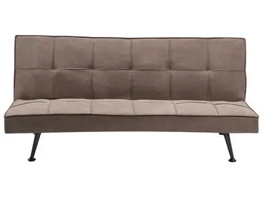 Sofa Bed 3 Seater HASLE Fabric Brown - Living Room