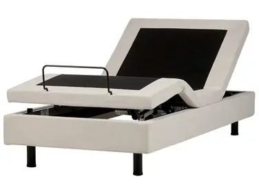 Adjustable Bed without Headboard Fabric CASTELLAN 90 x 200 cm (EU Single) Light Beige - Bedroom