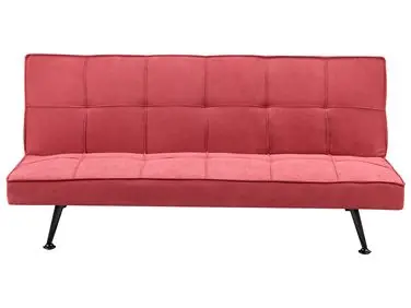 Sofa Bed 3 Seater HASLE Fabric Red - Living Room