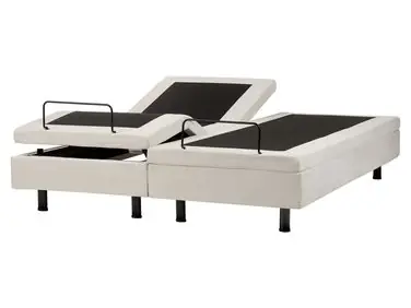 Adjustable Bed without Headboard Fabric CASTELLAN 160 x 200 cm (EU King Size) Light Beige - Bedroom