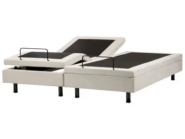 Adjustable Bed without Headboard Fabric CASTELLAN 180 x 200 cm (EU Super King) Light Beige - Bedroom