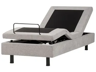 Adjustable Bed without Headboard Fabric CASTELLAN 80 x 200 cm (EU Small Single) Light Grey - Bedroom