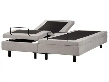 Adjustable Bed without Headboard Fabric CASTELLAN 160 x 200 cm (EU King Size) Light Grey - Bedroom