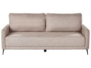 Sofa Bed 3 Seater HEMING Fabric Light Brown - Living Room