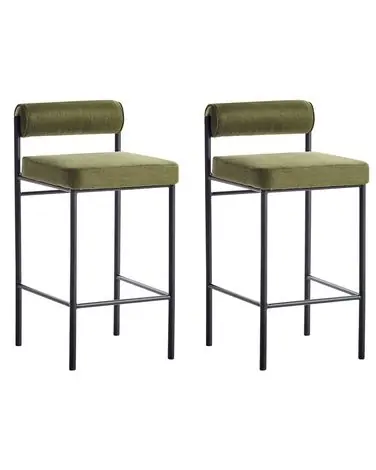 Conjunto de 2 sillas de bar AMAYA Verde - Comedor