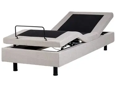 Adjustable Bed without Headboard Fabric DUKE 90 x 200 cm (EU Single) Beige - Bedroom