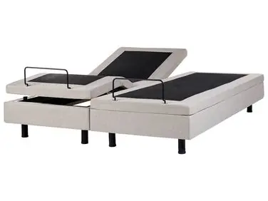 Adjustable Bed without Headboard Fabric DUKE 180 x 200 cm (EU Super King) Beige - Bedroom