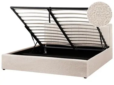 Ottoman Bed MONTLAUR Boucle Beige 180 x 200 cm (EU Super King) - Bedroom