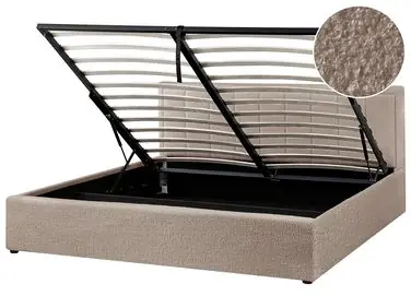 Ottoman Bed MONTLAUR Boucle Taupe 180 x 200 cm (EU Super King) - Bedroom