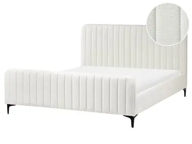 Bed Boucle LUNAN 160 x 200 cm (EU King Size) Off-White