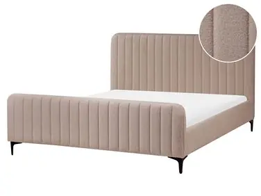 Bed Boucle LUNAN 160 x 200 cm (EU King Size) Taupe - Bedroom