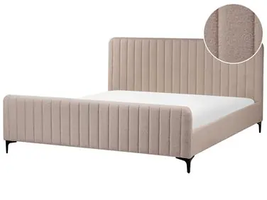 Bed Boucle LUNAN 180 x 200 cm (EU Super King) Taupe - Bedroom
