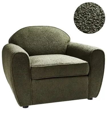 Armchair ELLEDE Boucle Dark Green - Living Room