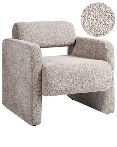 Armchair HALLSBERG Boucle Taupe - Living Room