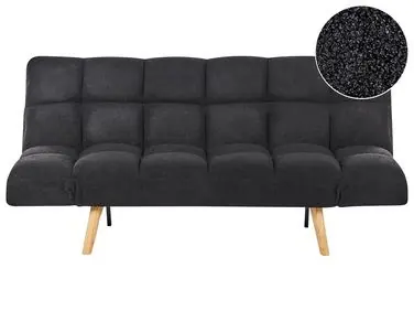 Sofa Bed 2 Seater INGARO Boucle Black - Living Room