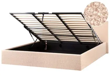 Cama con almacenaje ORBEY Bouclé Beige 180 x 200 cm - Dormitorio