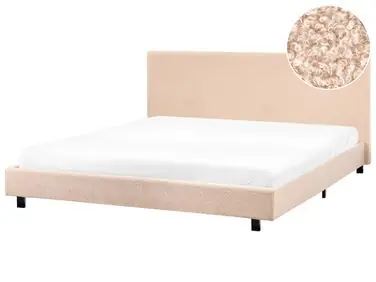 Bed Boucle ALBI 180 x 200 cm (EU Super King) Beige - Bedroom