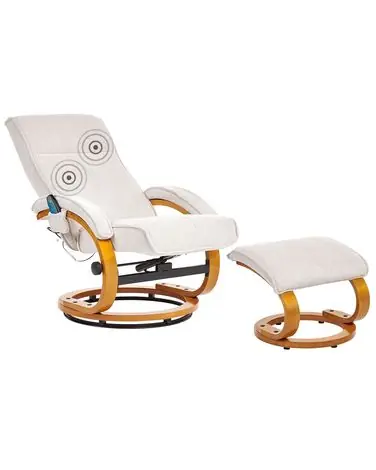 Sillón de masaje HERO con reposapiés Tela Beige claro - Sala de estar