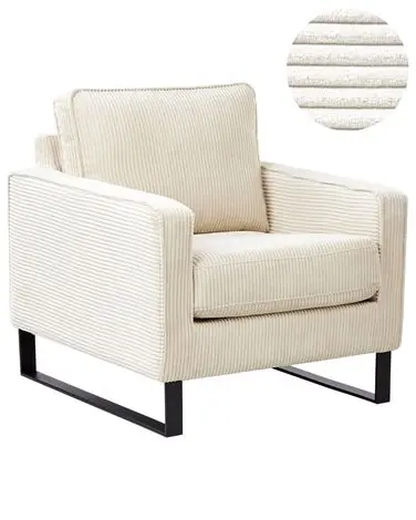 Armchair VIND Corduroy Light Beige - Living Room