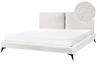 Bed Boucle MELLE 180 x 200 cm (EU Super King) Off-White