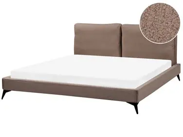 Bed Boucle MELLE 180 x 200 cm (EU Super King) Brown - Bedroom