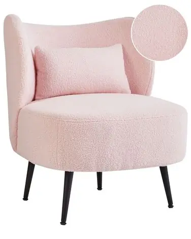 Armchair OTSBY Boucle Pastel Pink - Living Room