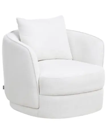 Swivel Armchair ANDALEN Fabric Off-White