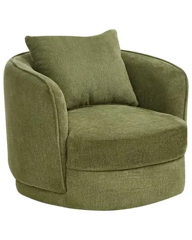 Swivel Armchair ANDALEN Fabric Green - Living Room
