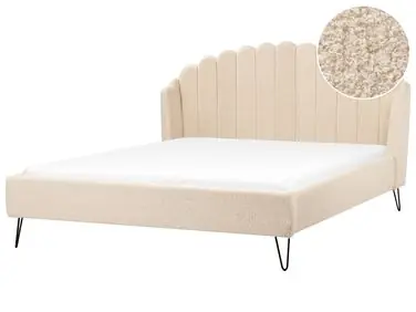Bed Boucle AMBILLOU 180 x 200 cm (EU Super King) Beige - Bedroom