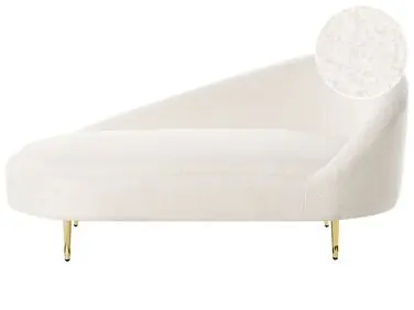 Chaise longue derecho VALREAS Bouclé Blanco crema - Sala de estar