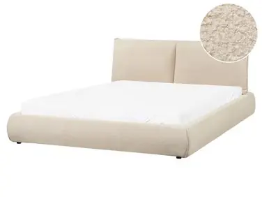 Bed Boucle VINAY 160 x 200 cm (EU King Size) Light Beige - Bedroom
