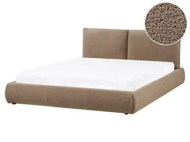 Cama Bouclé VINAY 160 x 200 cm Marrón - Dormitorio