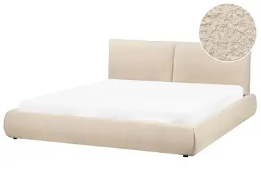 Cama de agua Bouclé VINAY 180 x 200 cm Beige claro - Dormitorio