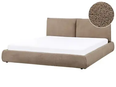 Cama Bouclé VINAY 180 x 200 cm Marrón - Dormitorio