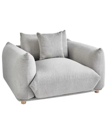 Armchair LUVOS Fabric Light Grey - Living Room
