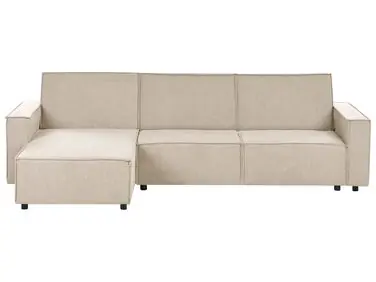 Sofá cama esquinero 3 plazas ROMEDAL II Tela Beige Derecha - Sala de estar