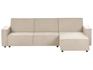 Sofá cama esquinero 3 plazas ROMEDAL II Tela Beige Izquierda - Sala de estar