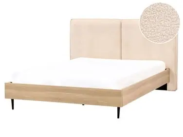 Cama Bouclé IZERNORE 160 x 200 cm Beige - Dormitorio
