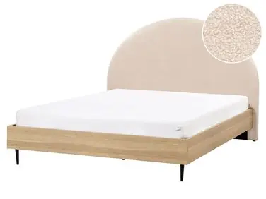 Cama Bouclé MILLAY 160 x 200 cm Beige - Dormitorio