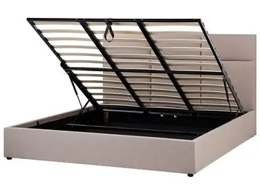 Cama con almacenaje LAGORD Tela Gris pardo 180 x 200 cm - Dormitorio