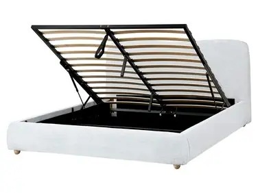 Cama con almacenaje BLAGNAC Tela Gris claro 160 x 200 cm - Dormitorio