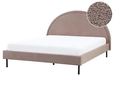 Cama Bouclé MARGUT 160 x 200 cm Gris pardo - Dormitorio