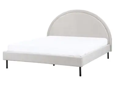 Cama Tela MARGUT 160 x 200 cm Gris claro - Dormitorio