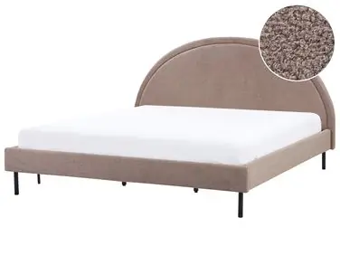 Cama Bouclé MARGUT 180 x 200 cm Gris pardo - Dormitorio