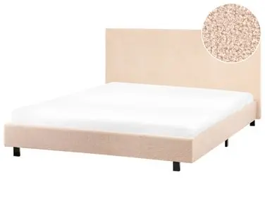 Cama de agua Bouclé ALBI 140 x 200 cm Beige - Dormitorio