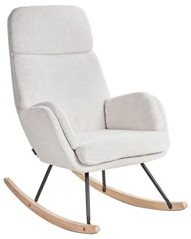 Mecedora KVELIA Tela Blanco crema - Sala de estar