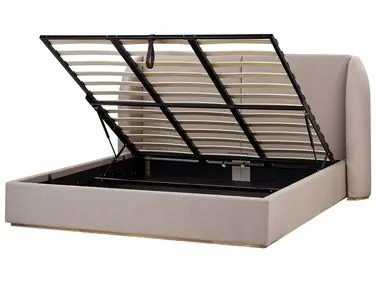 Cama con almacenaje MONESTIER Tela Gris pardo 180 x 200 cm - Dormitorio