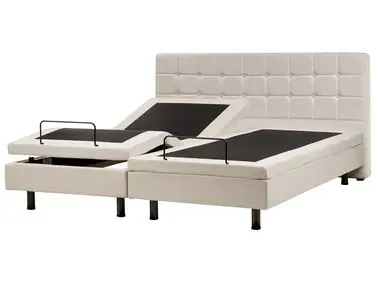Adjustable Bed Fabric DUKE 180 x 200 cm (EU Super King) Light Beige - Bedroom