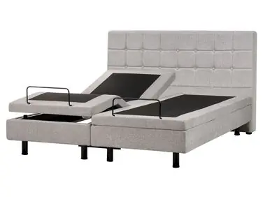 Cama ajustable Tela DUKE 160 x 200 cm Gris claro - Dormitorio