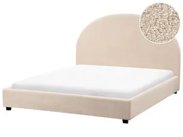 Cama Bouclé VAUCLUSE 140 x 200 cm Beige - Dormitorio